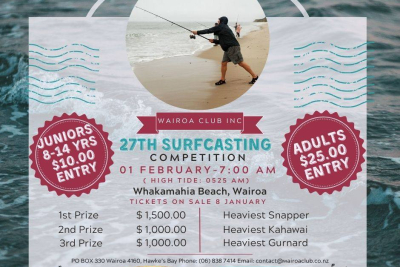 WAIROA CLUB INC 27TH SURFCASTING COMPETITION